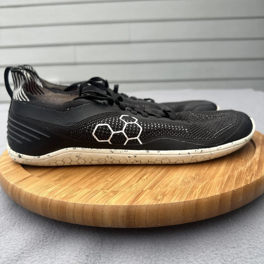 Vivo Barefoot Geo Racer Knit Mens Size‎ 12 US 45 EU Black Running Shoe Training